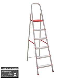 Escada De Alumínio Tesoura Botafogo Lar & Lazer 6 Degraus